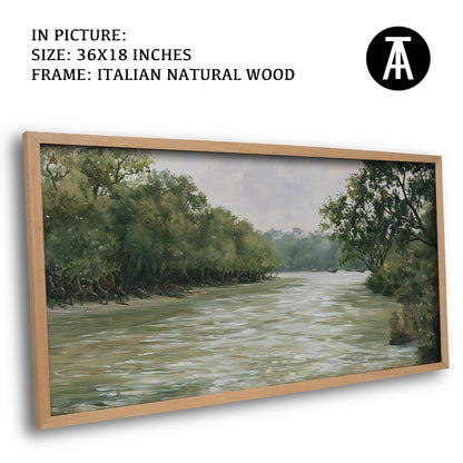 Artwork in Natural Wood Frame