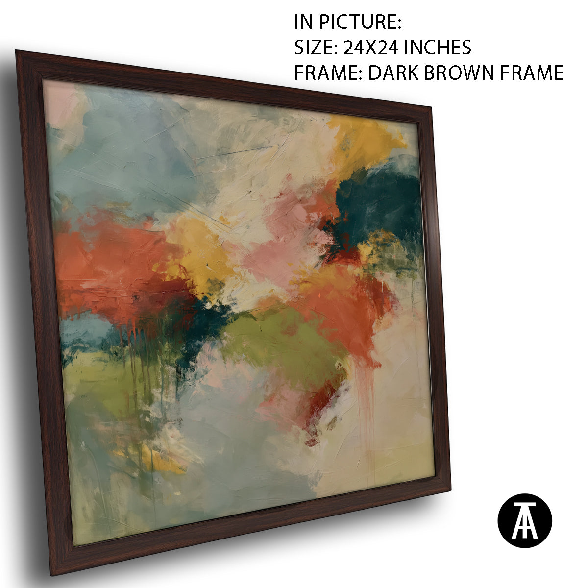 Artwork in Dark Brown Frame