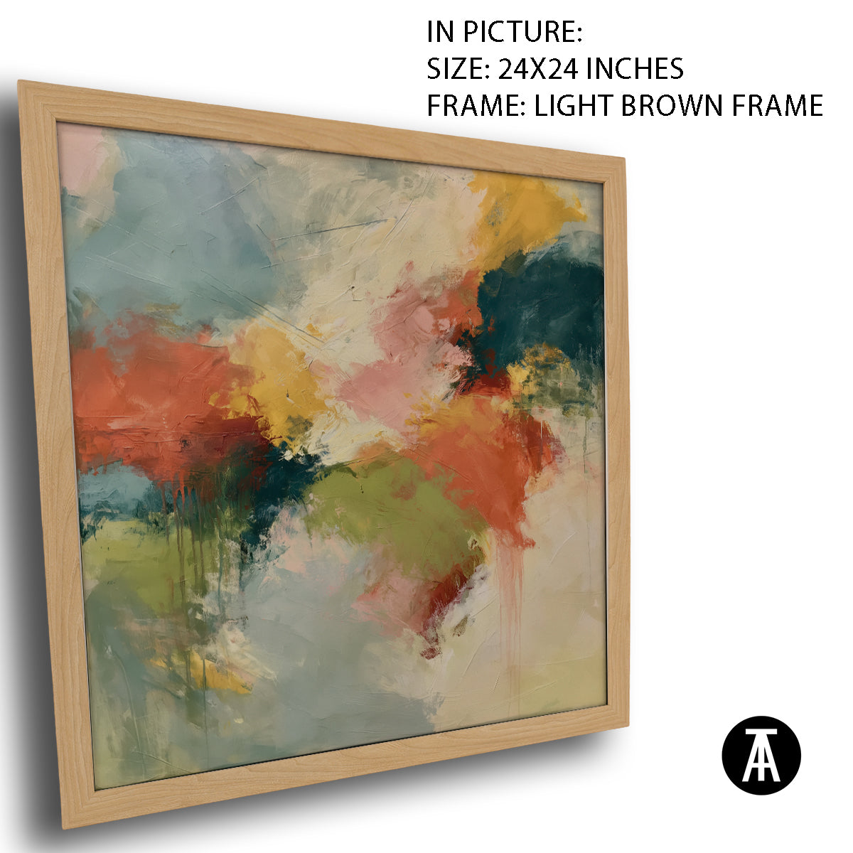 Artwork in Light Brown Frame
