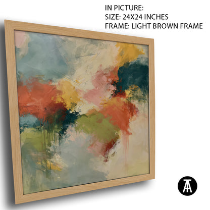 Artwork in Light Brown Frame