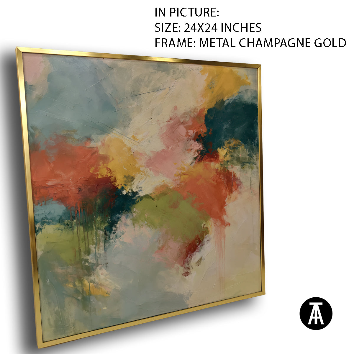 Artwork in Metal Champagne Gold Frame