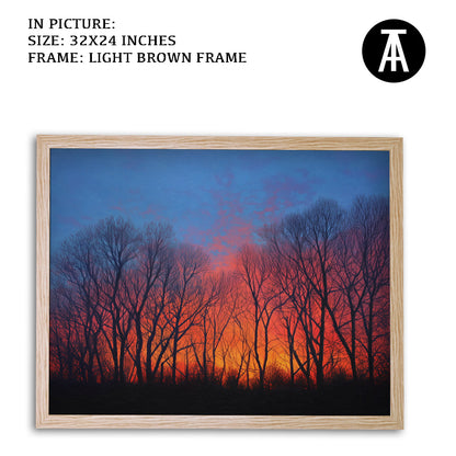 Artwork in Dark Brown Frame