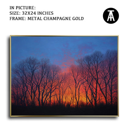 Artwork in Light Brown Frame