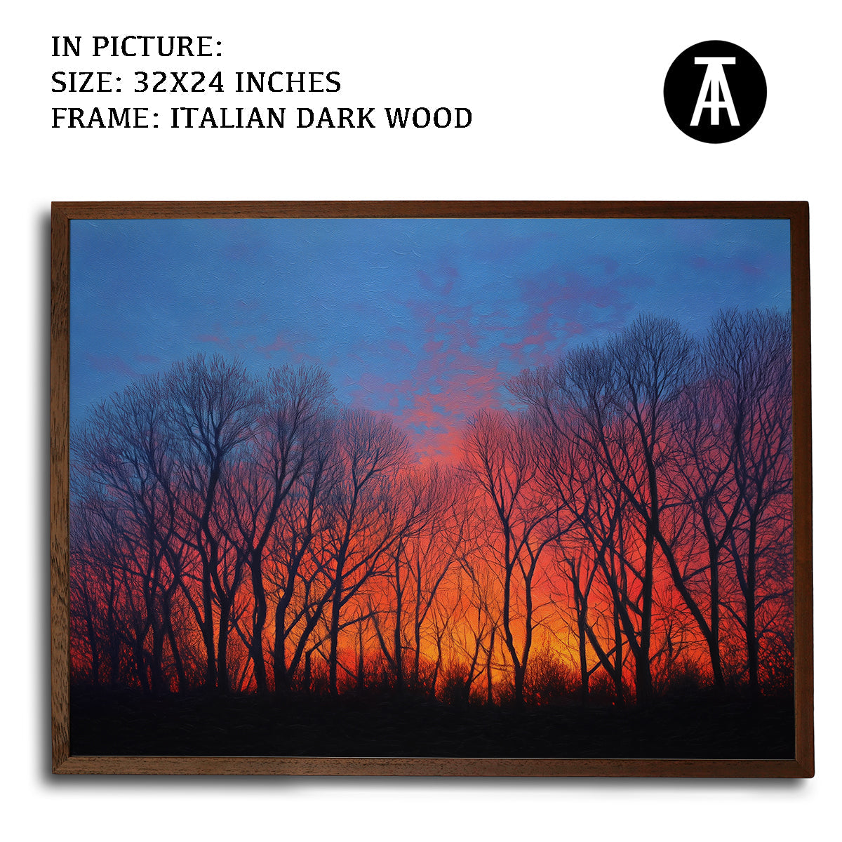 Artwork in Dark Wood Frame