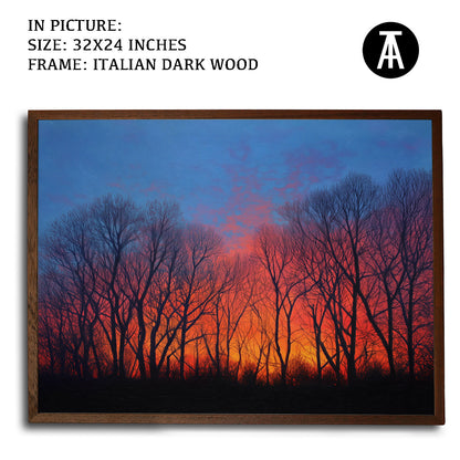 Artwork in Dark Wood Frame