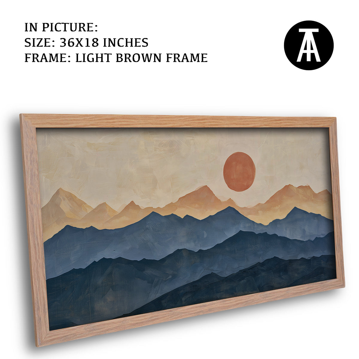 Artwork in Light Brown Frame