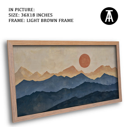 Artwork in Light Brown Frame