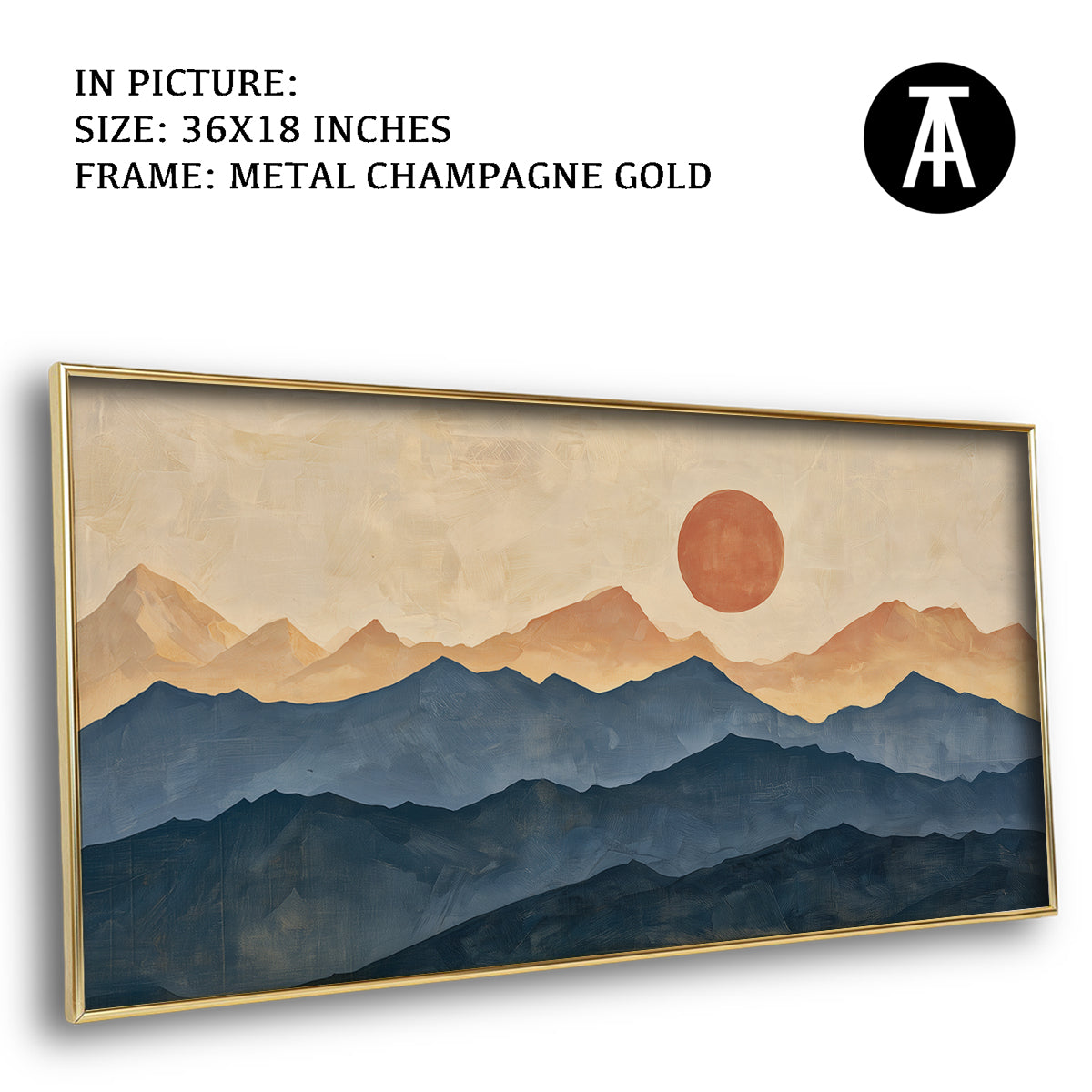 Artwork in Metal Champagne Gold Frame