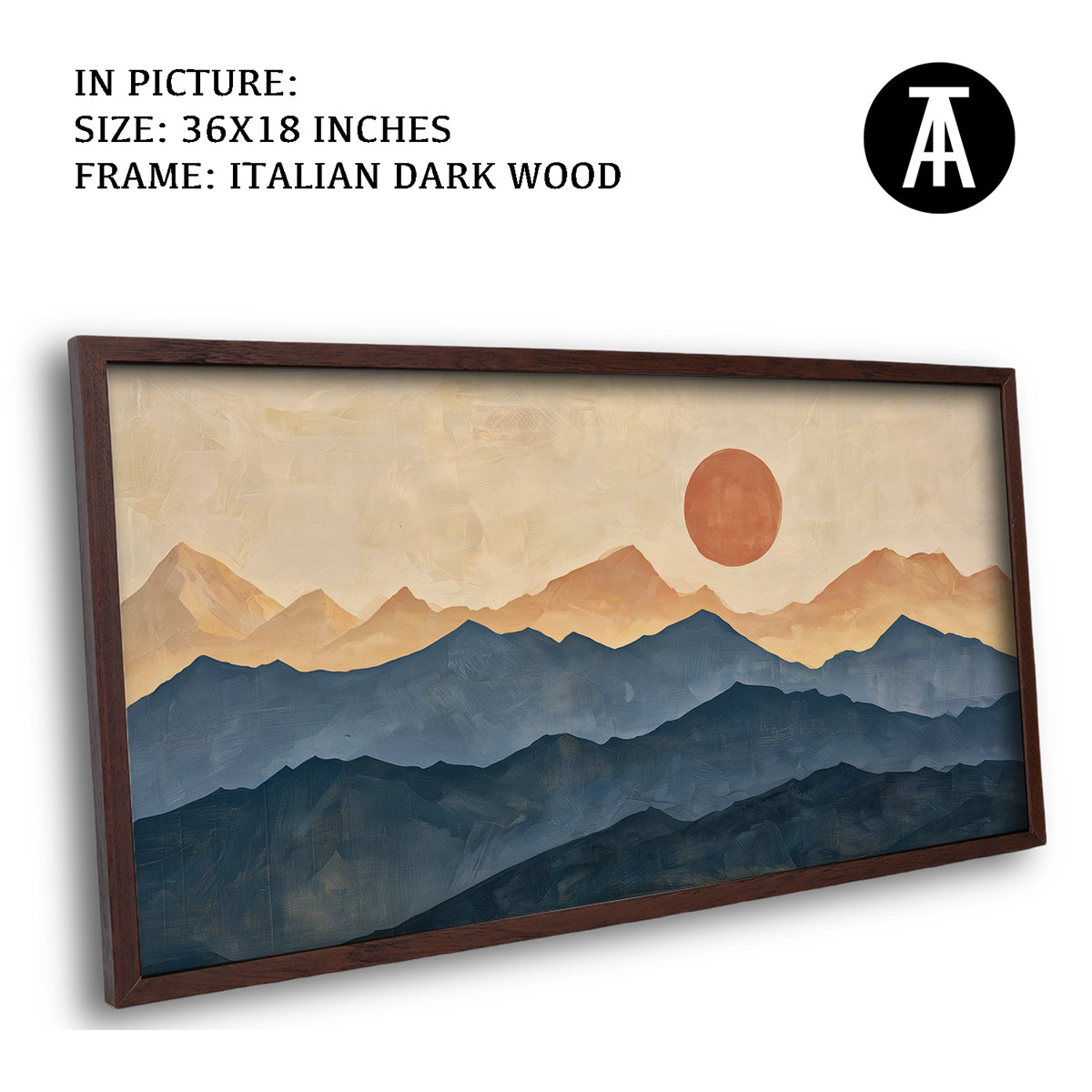 Artwork in Dark Wood Frame