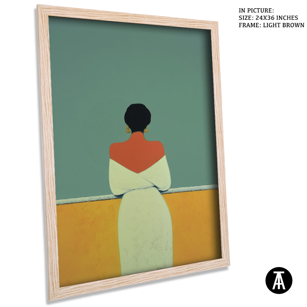 Artwork in Light Brown Frame