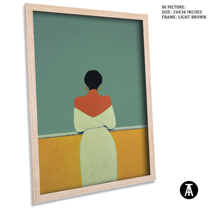 Artwork in Light Brown Frame