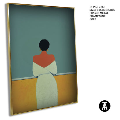 Artwork in Metal Champagne Gold Frame