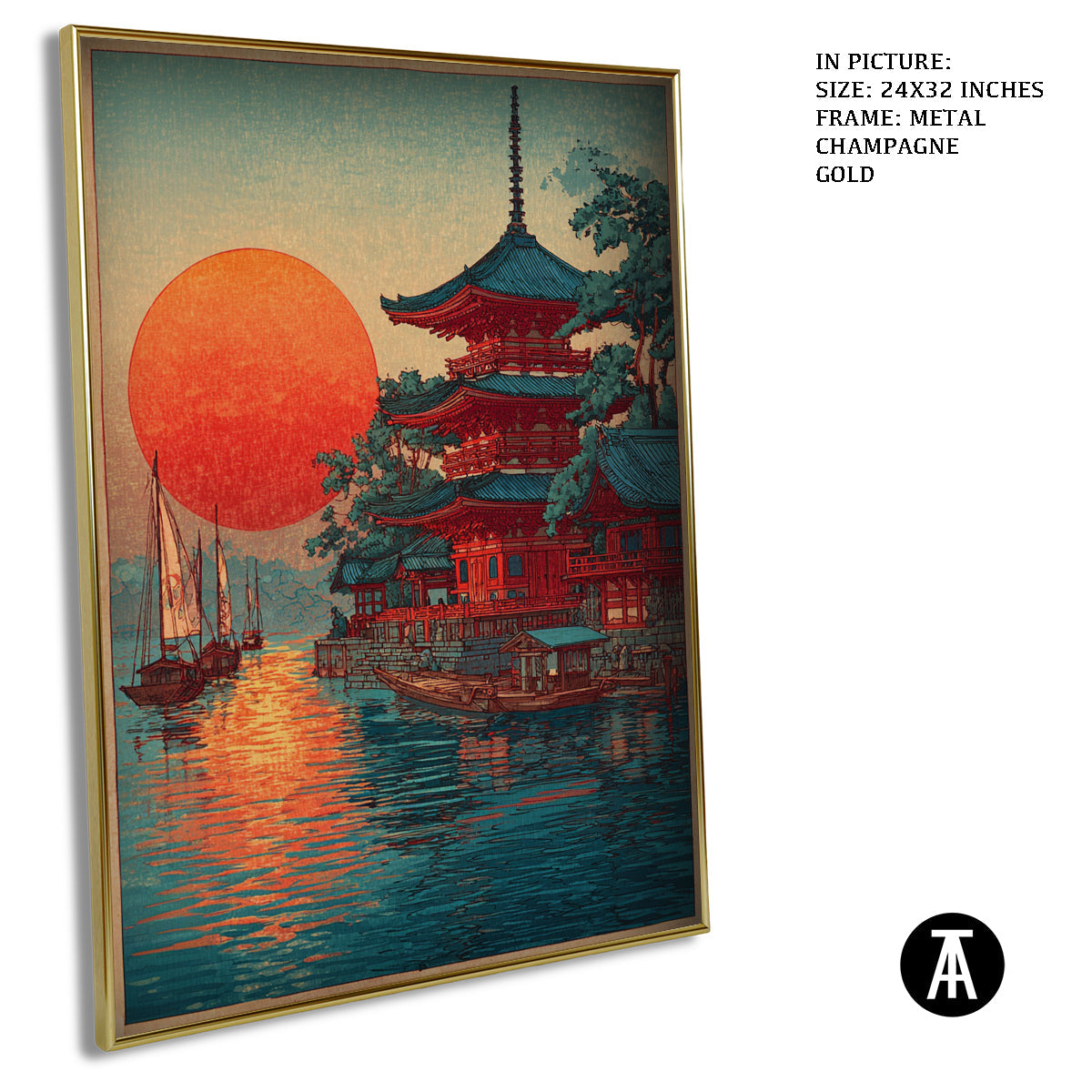 Artwork in Light Brown Frame