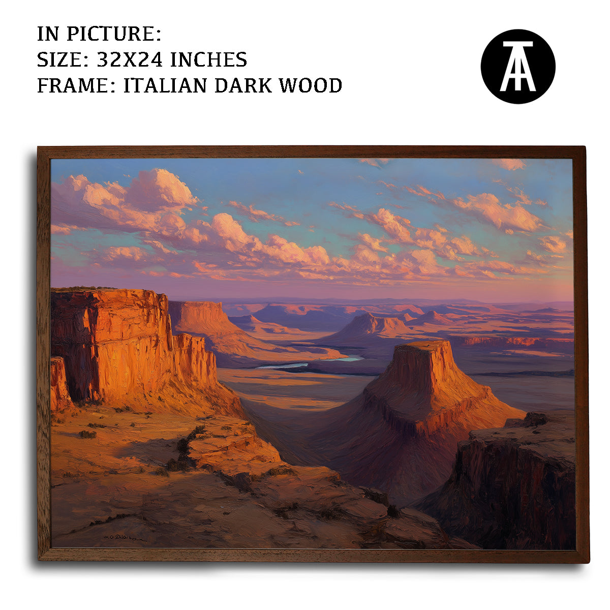 Artwork in Dark Wood Frame