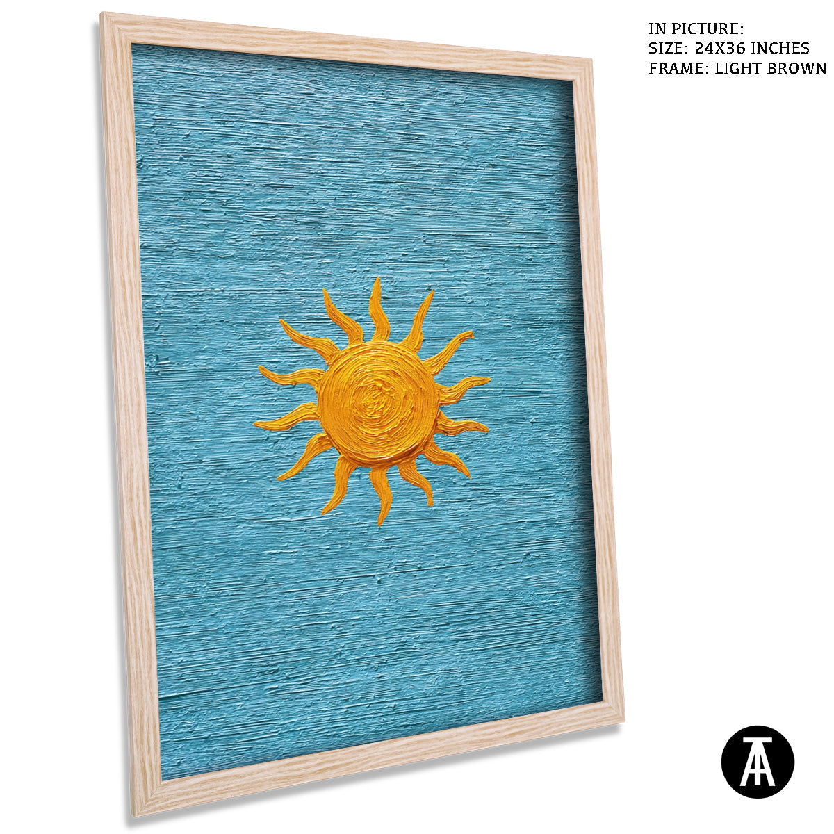 Artwork in Light Brown Frame