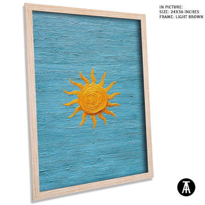 Artwork in Light Brown Frame