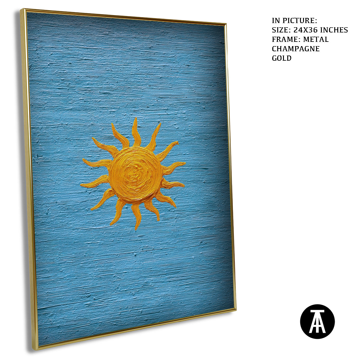 Artwork in Metal Champagne Gold Frame