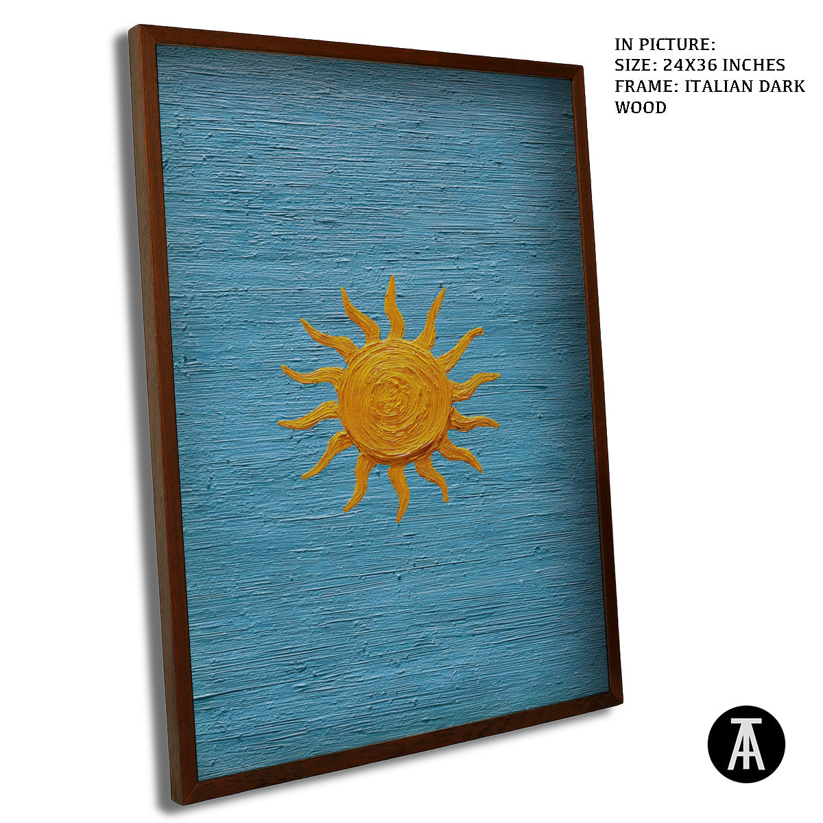 Artwork in Dark Wood Frame