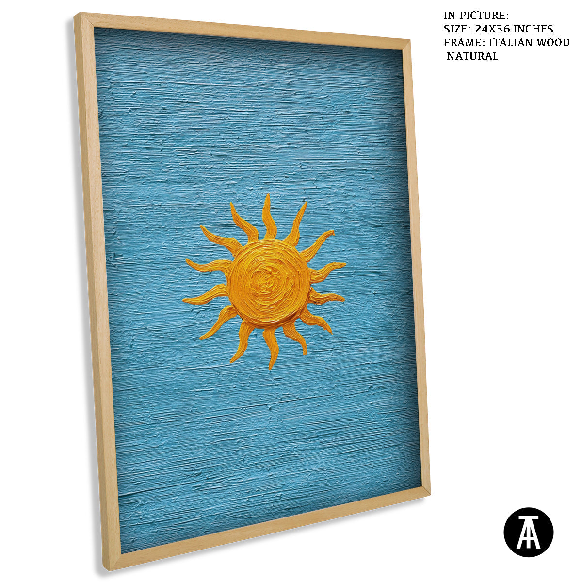 Artwork in Natural Wood Frame