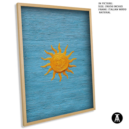 Artwork in Natural Wood Frame