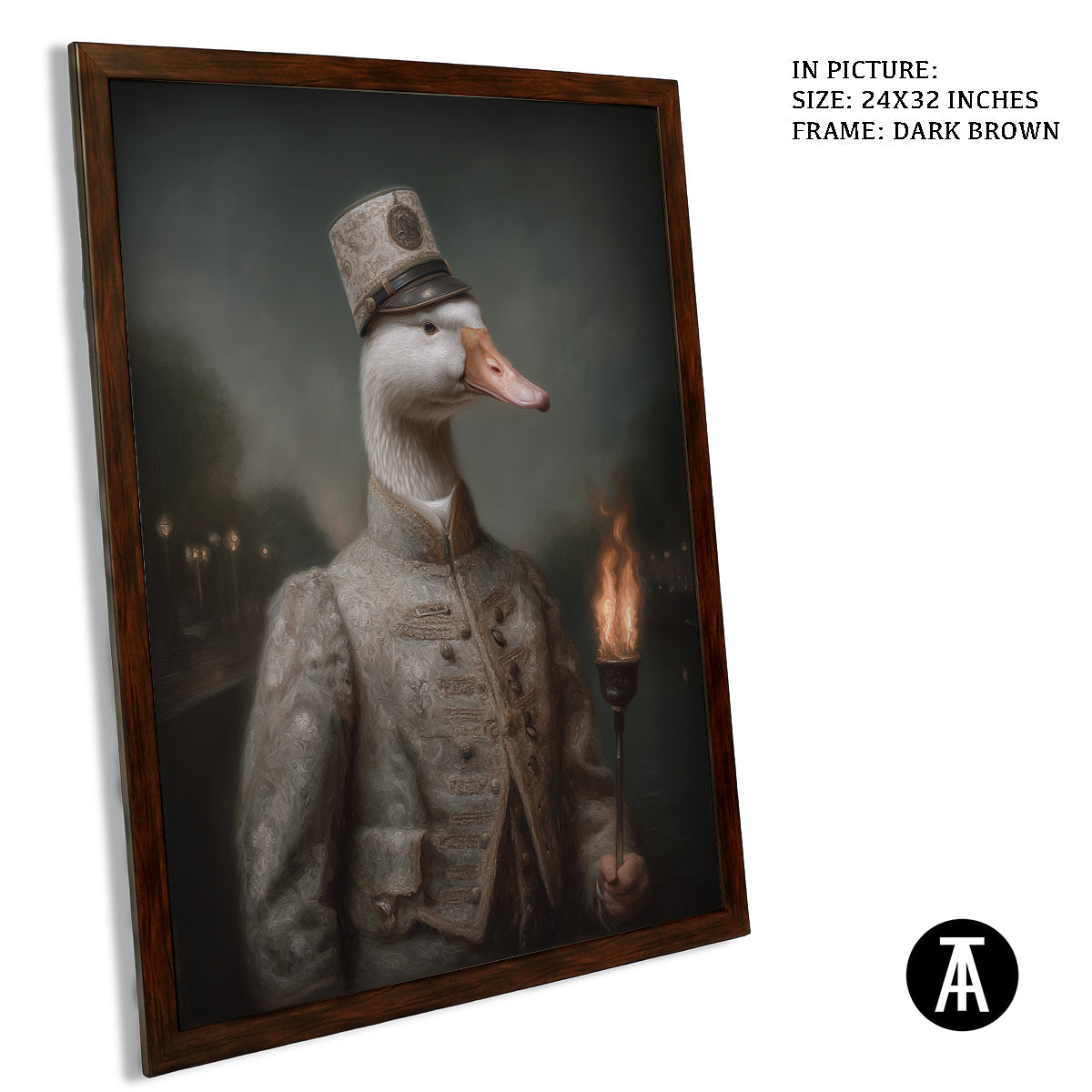 Artwork in Dark Brown Frame