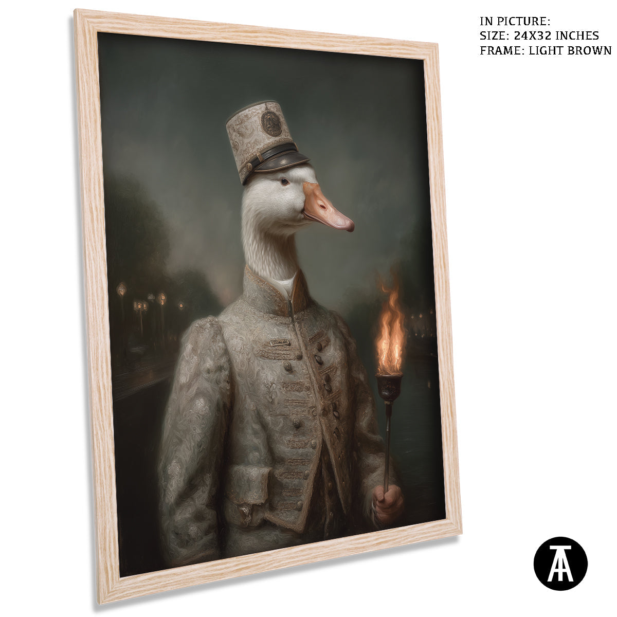 Artwork in Light Brown Frame