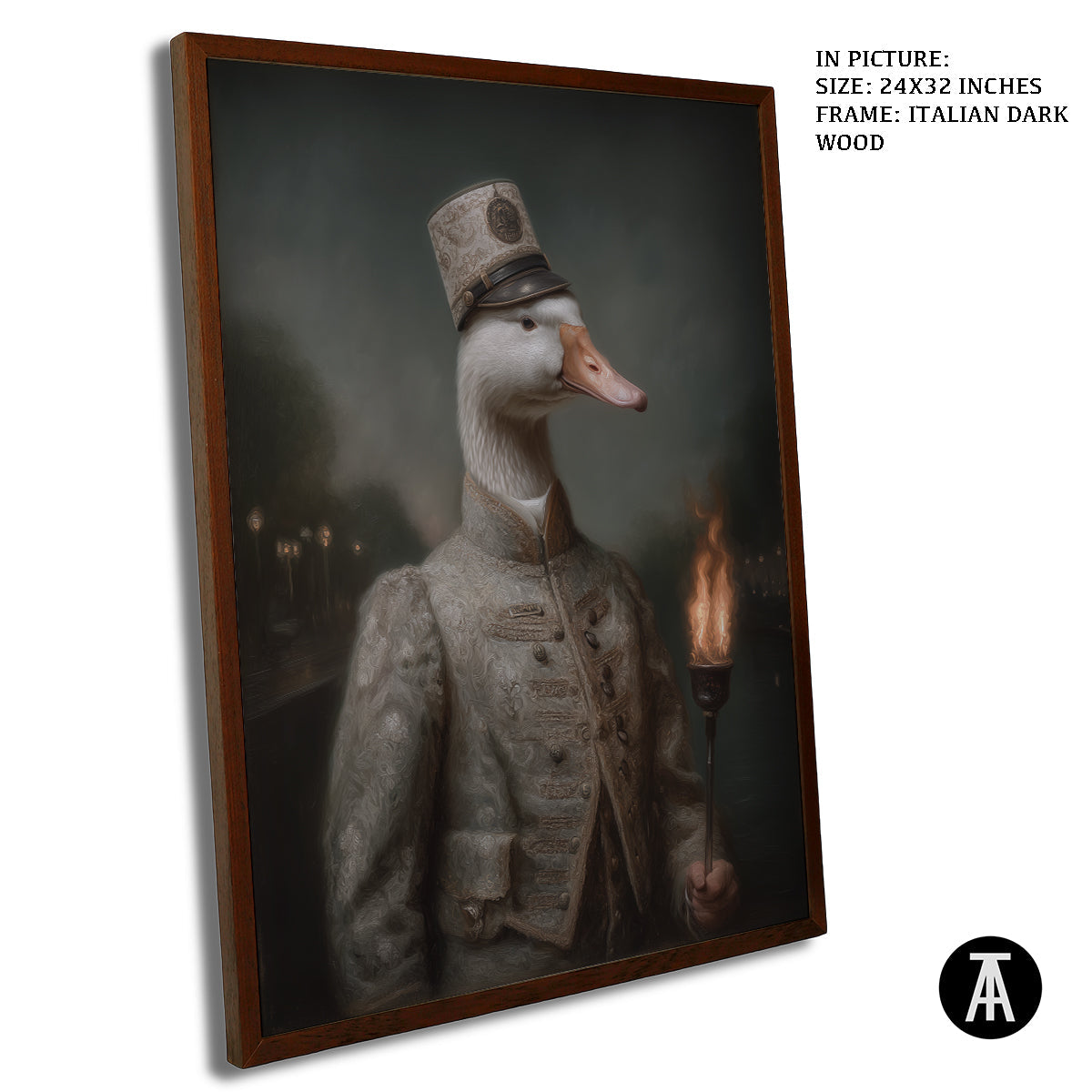 Artwork in Dark Wood Frame