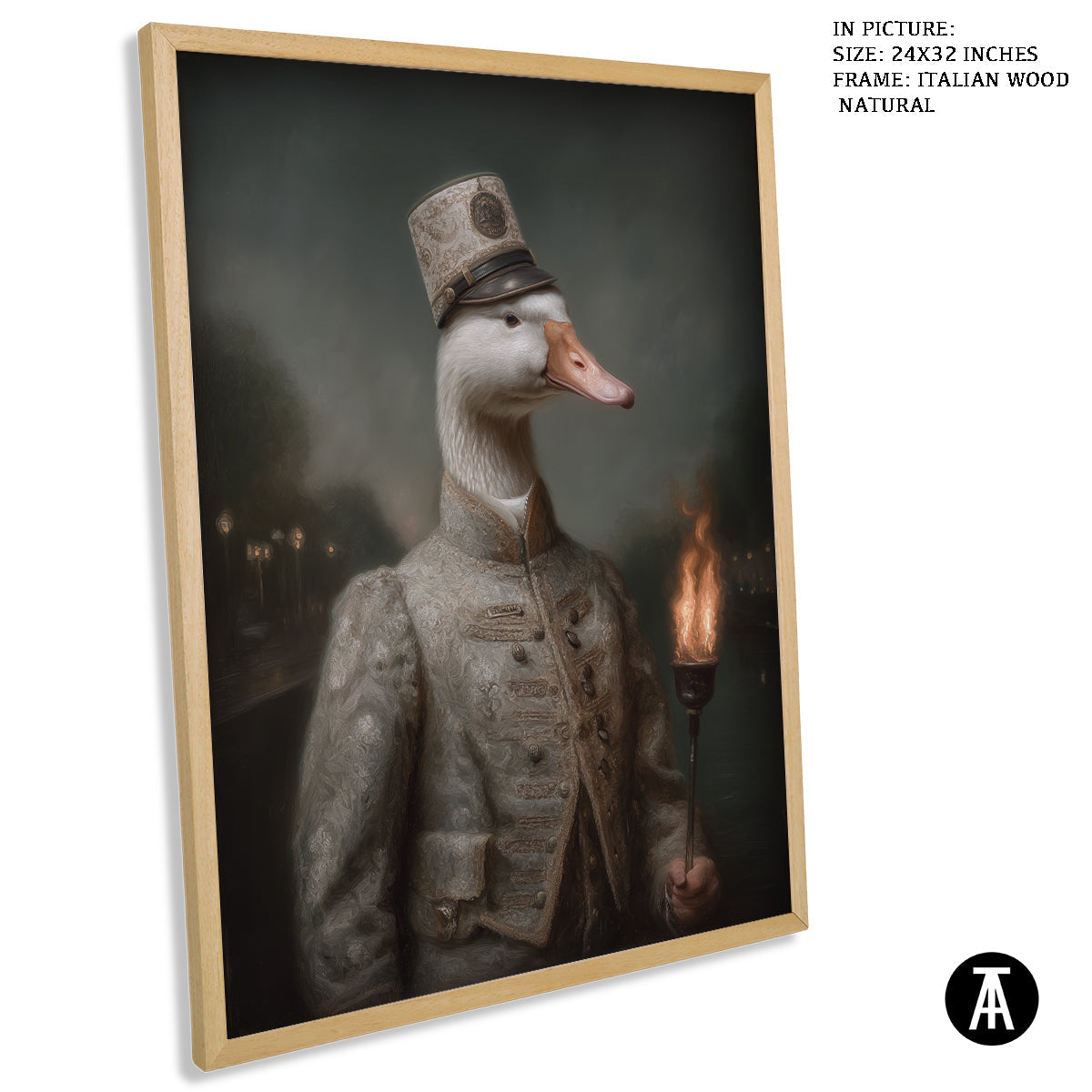 Artwork in Natural Wood Frame