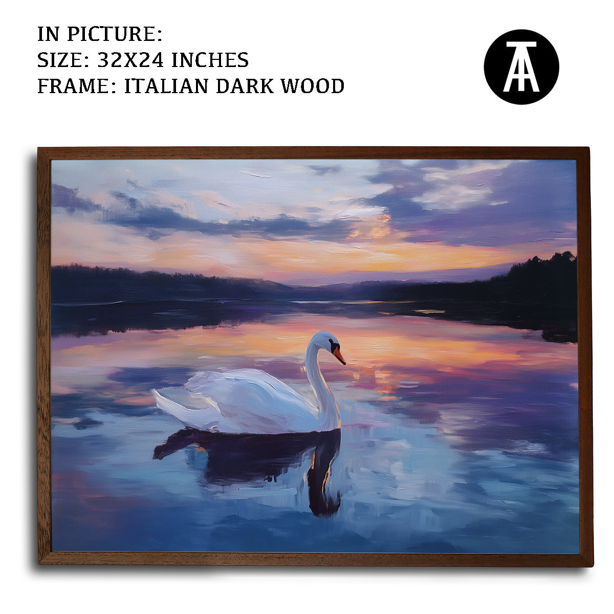 Artwork in Dark Wood Frame