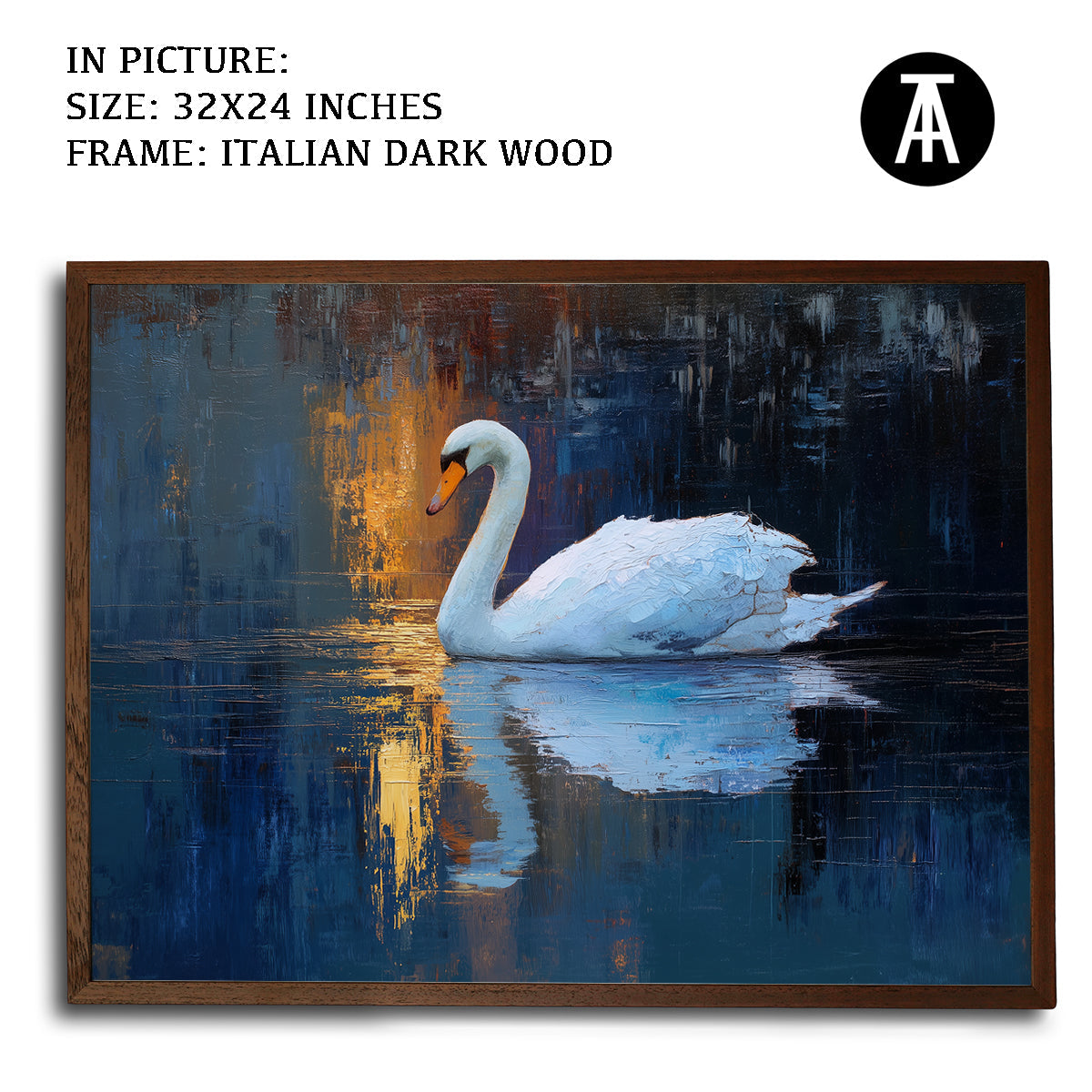 Artwork in Dark Wood Frame