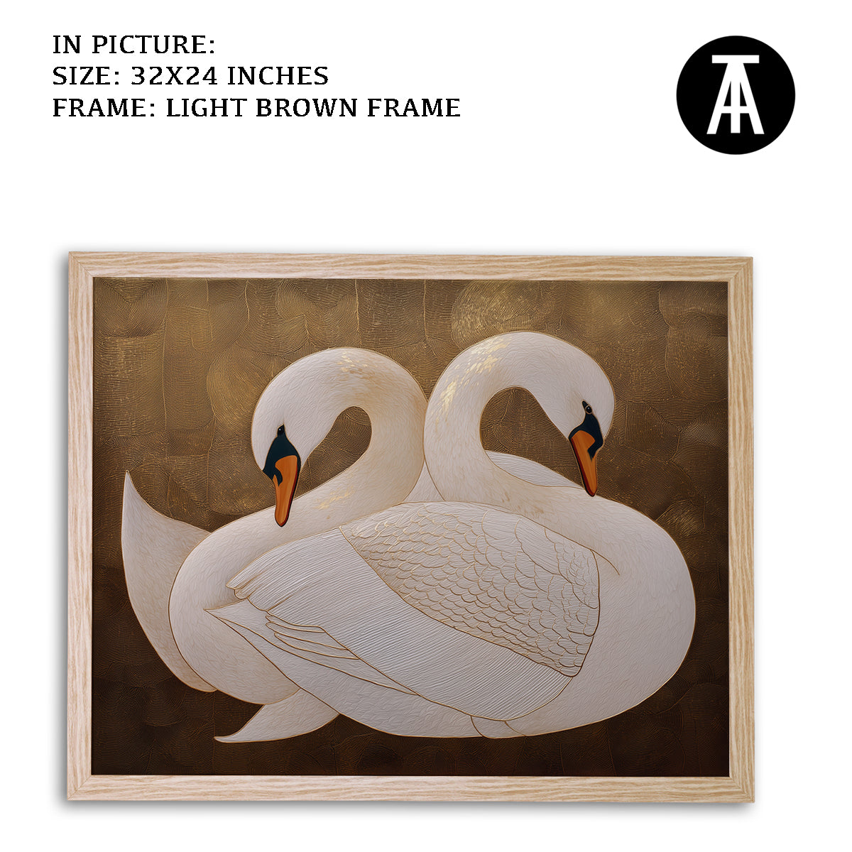 Artwork in Dark Brown Frame