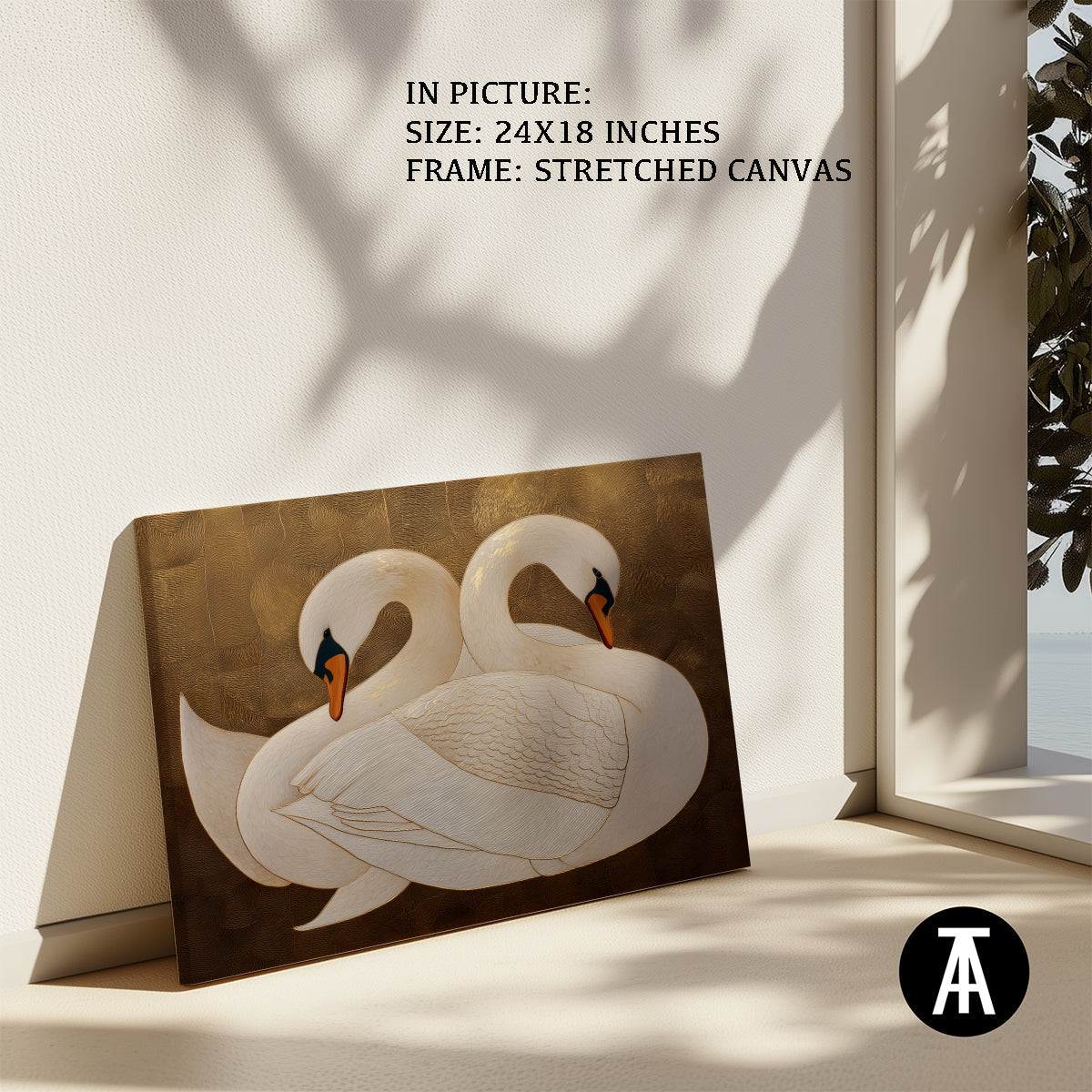 Artwork in Natural Wood Frame