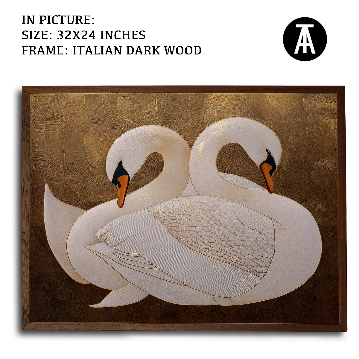 Artwork in Dark Wood Frame