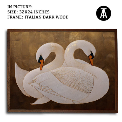 Artwork in Dark Wood Frame