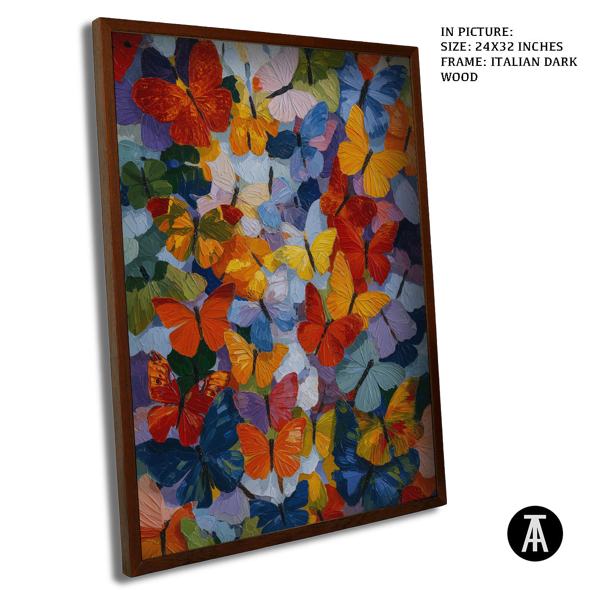 Artwork in Dark Wood Frame