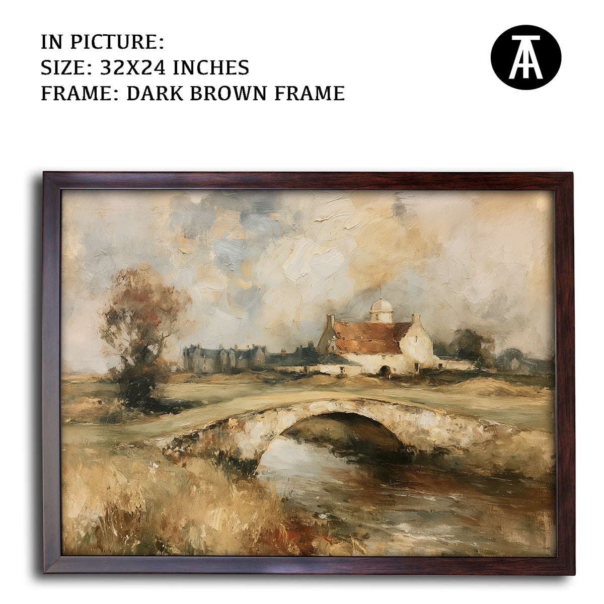 Artwork in Dark Brown Frame
