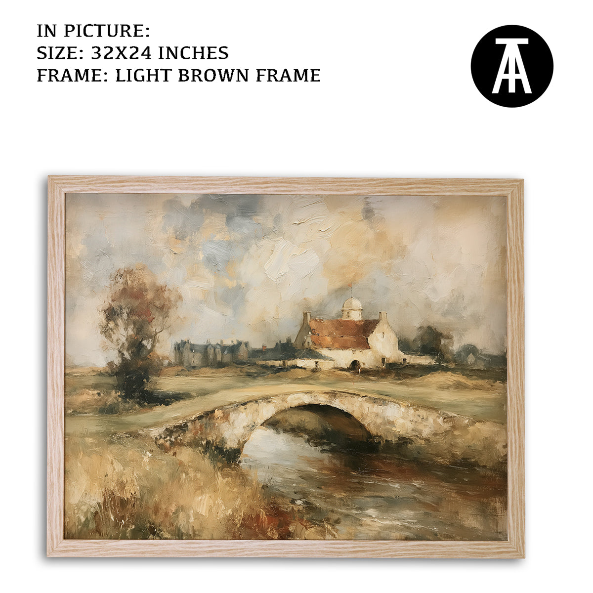 Artwork in Light Brown Frame