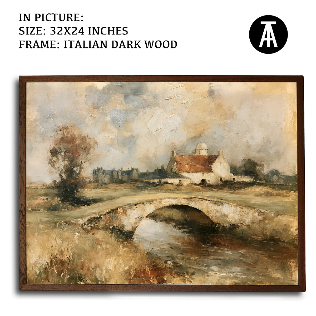 Artwork in Dark Wood Frame