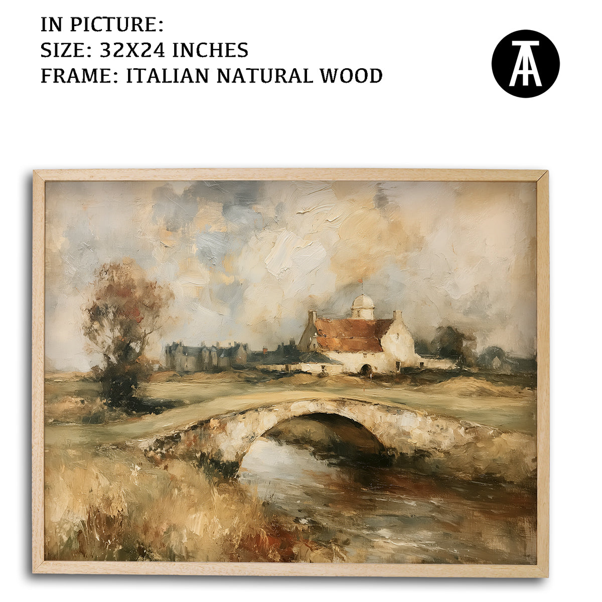 Artwork in Natural Wood Frame