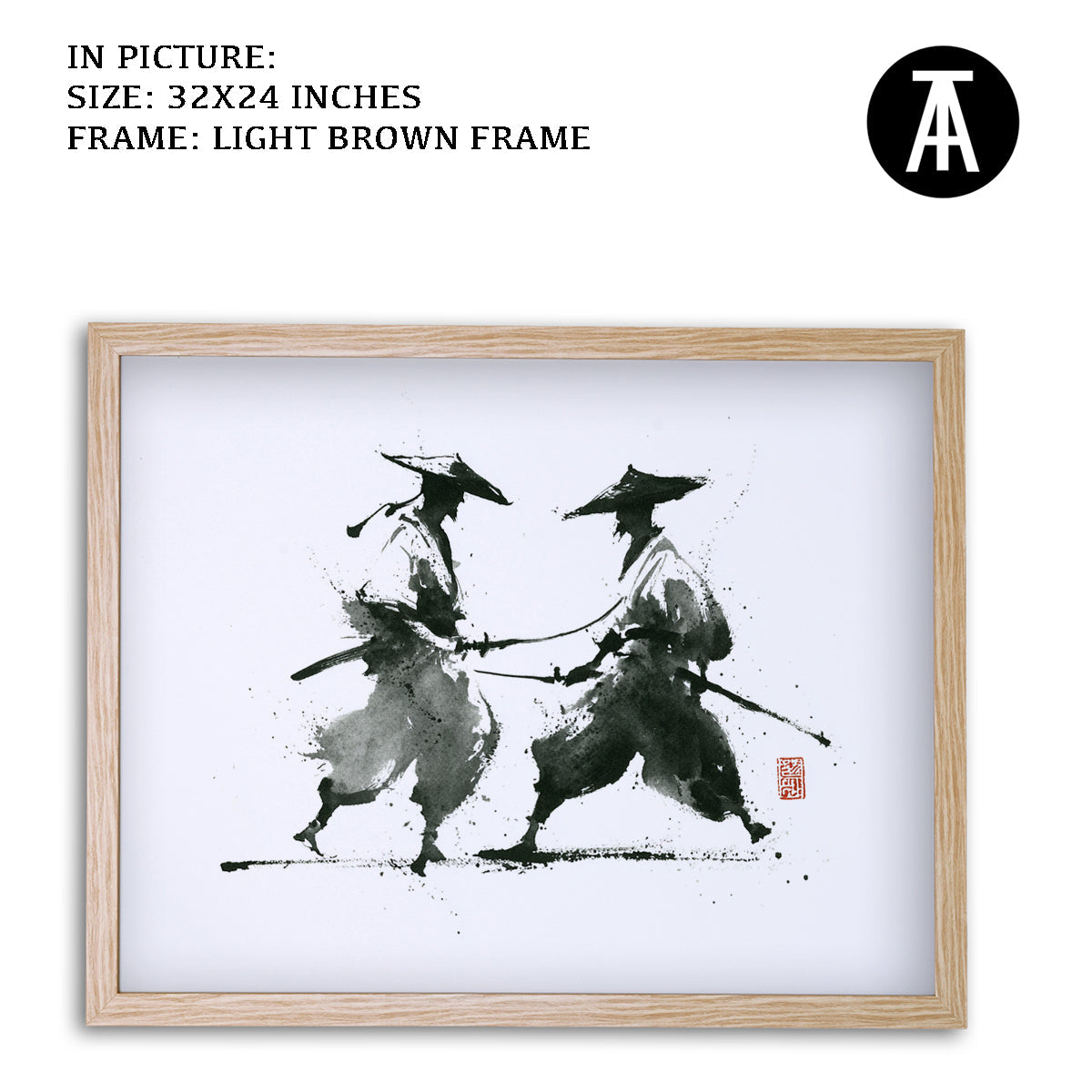 Artwork in Dark Brown Frame