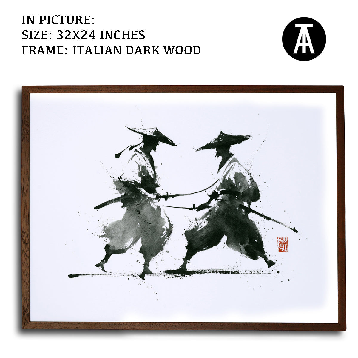 Artwork in Dark Wood Frame