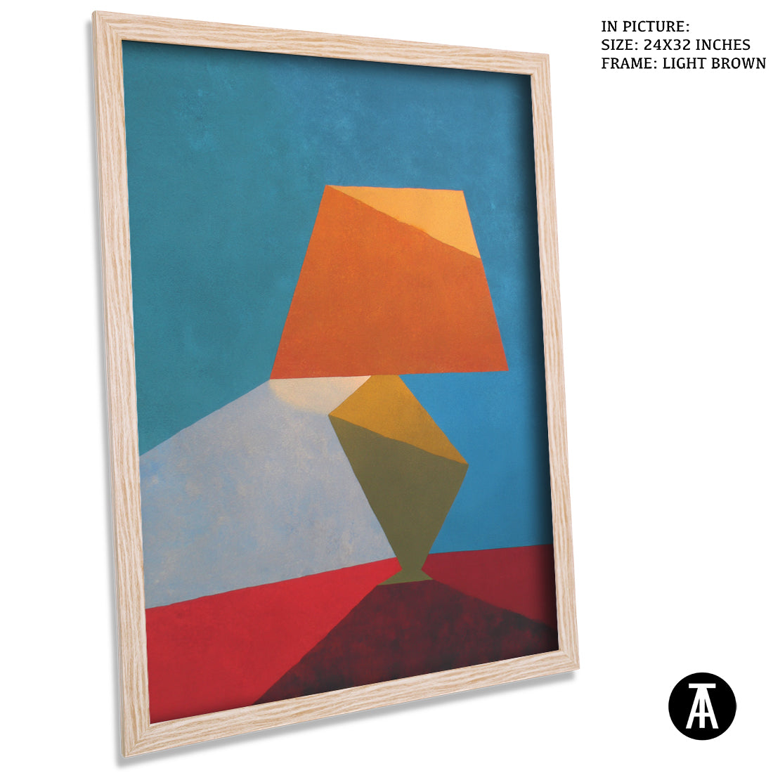 Artwork in Light Brown Frame