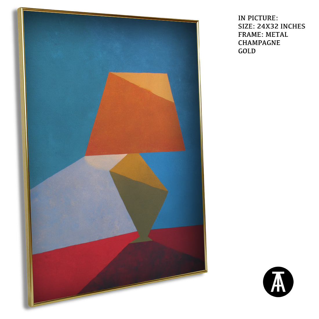 Artwork in Metal Champagne Gold Frame