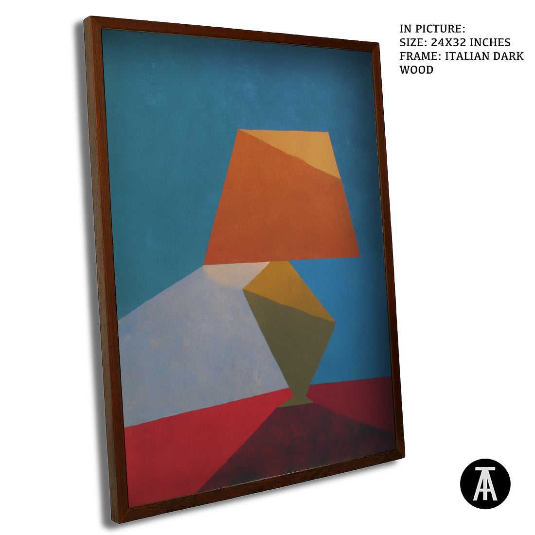 Artwork in Dark Wood Frame