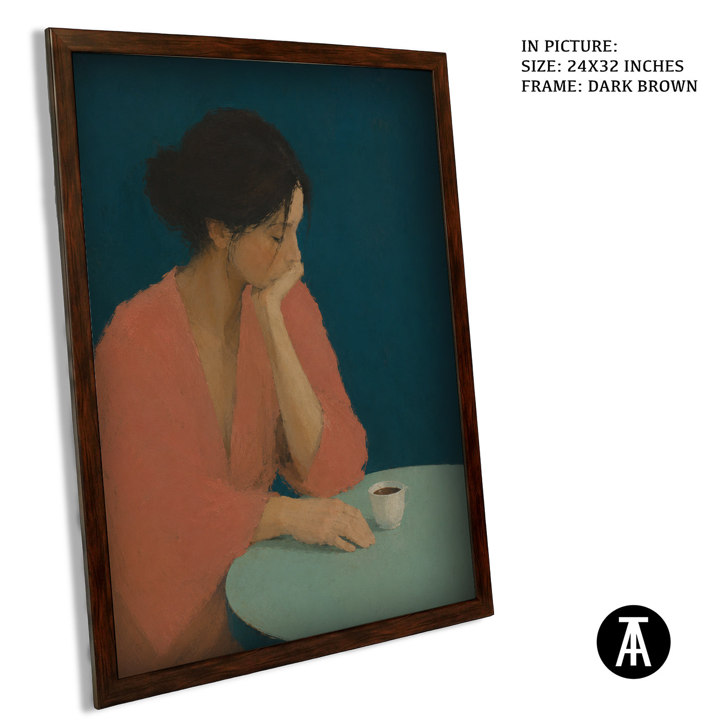 Artwork in Dark Brown Frame
