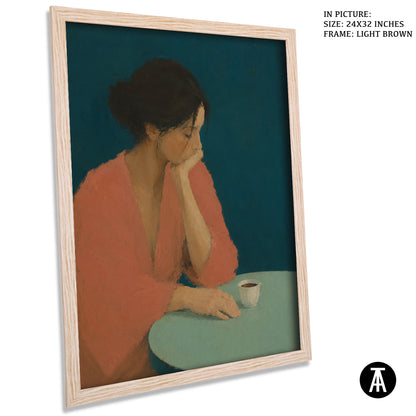 Artwork in Light Brown Frame
