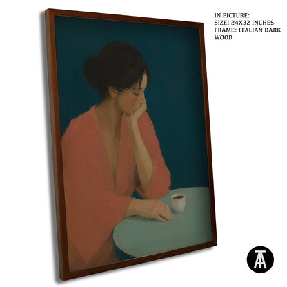 Artwork in Dark Wood Frame