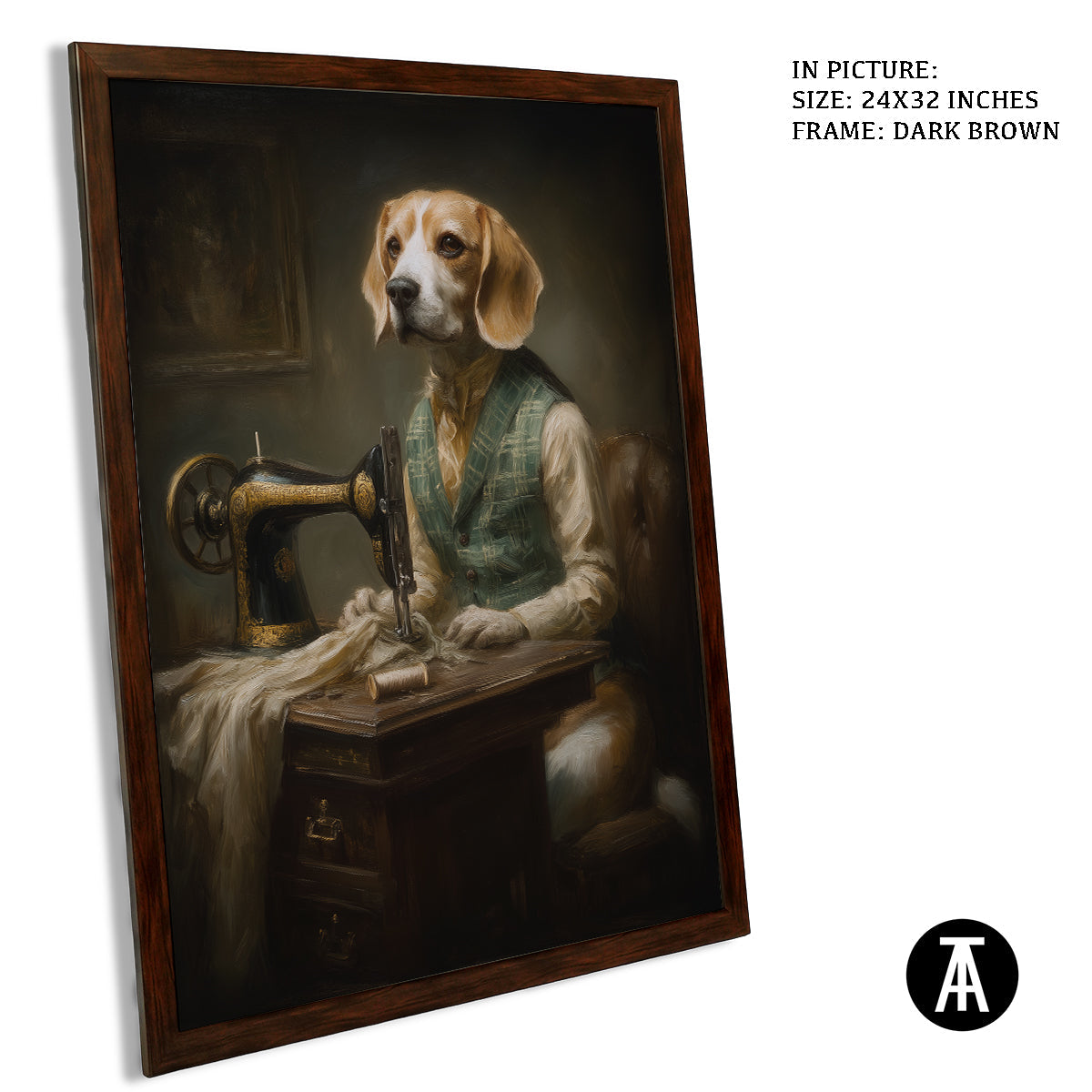 Artwork in Dark Brown Frame