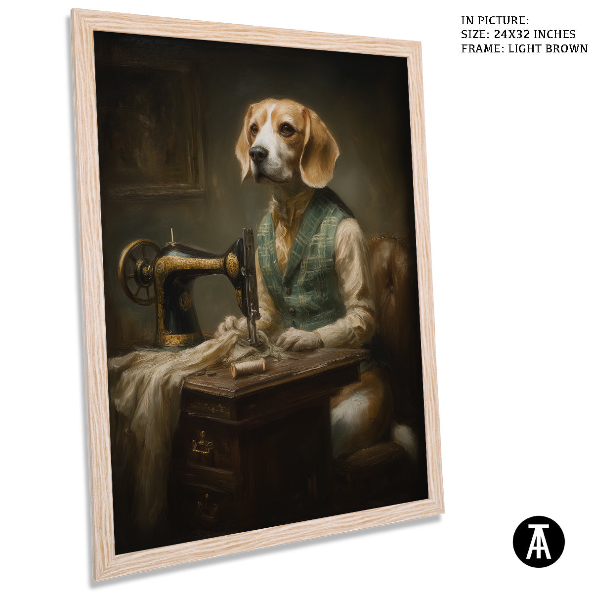 Artwork in Light Brown Frame