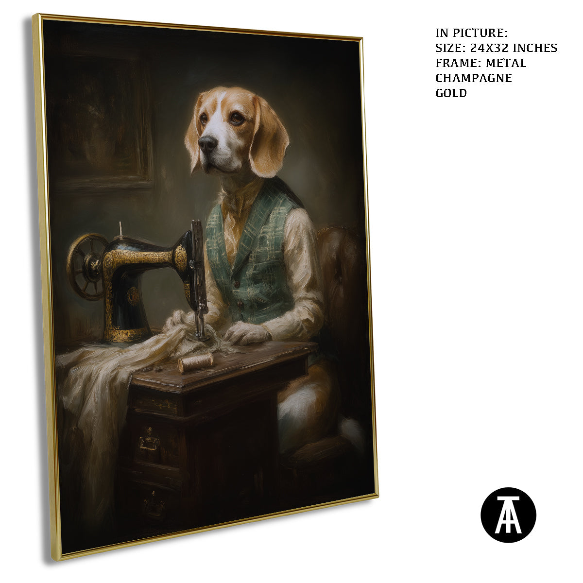 Artwork in Metal Champagne Gold Frame